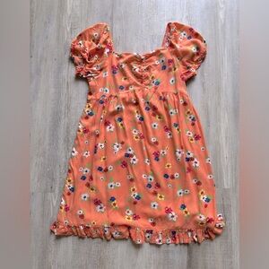 Floral Orange Kids Dress